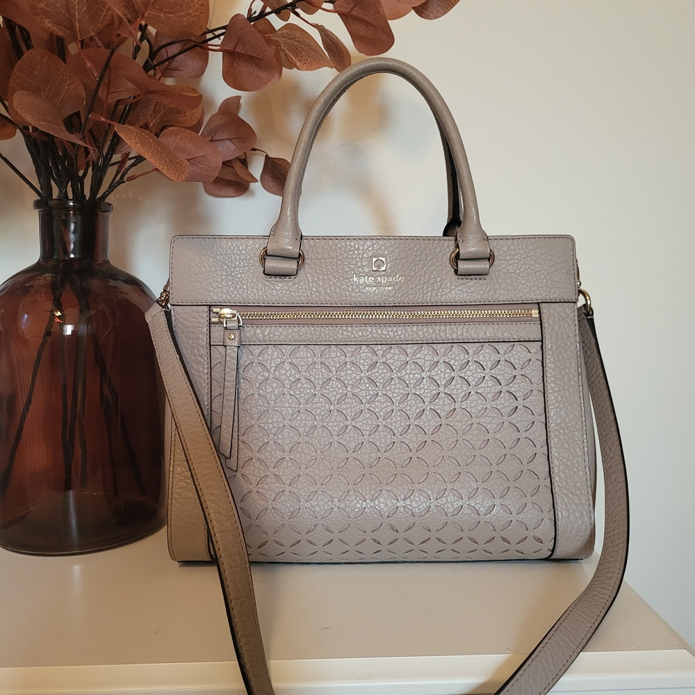 Kate Spade New York Perri Lane Pebbled Leather Satchel w/ Shoulder Strap